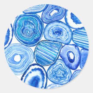 Sticker Rond Tranches d'agneau bleu