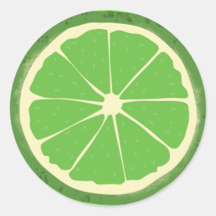 Sticker Rond Tranches d'agrumes de citron vert