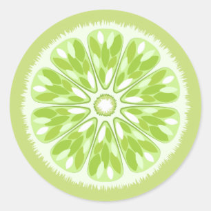 Sticker Rond Tranches d'agrumes Lime vert