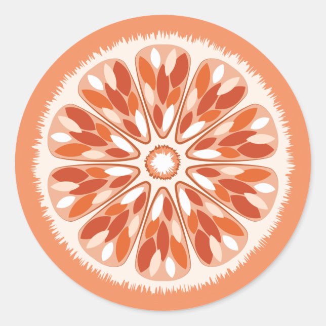 Sticker Rond Tranches d'agrumes orange (Devant)