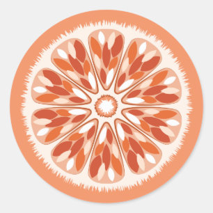 Sticker Rond Tranches d'agrumes orange