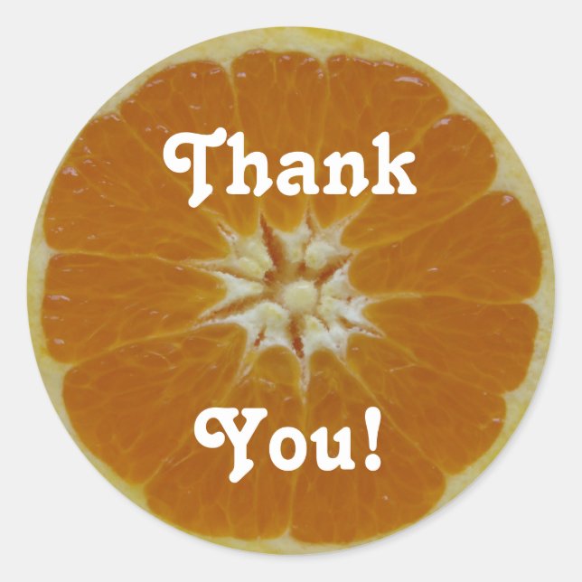 Sticker Rond Tranches De Fruits Oranges, Merci, Toi ! (Devant)