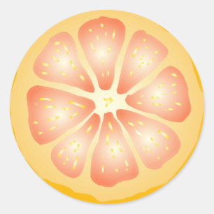 Sticker Rond Tranches de pamplemousse