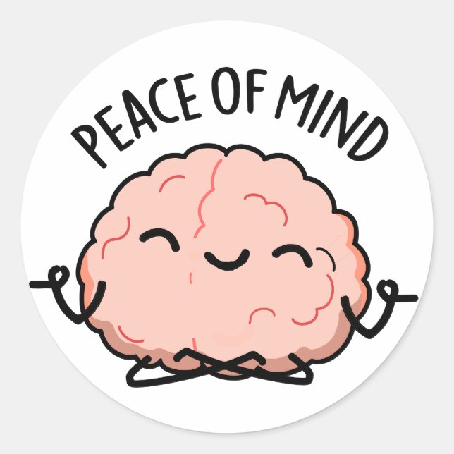 Sticker Rond Tranquillité D'Esprit Drôle Pun De Méditation Du C (Devant)
