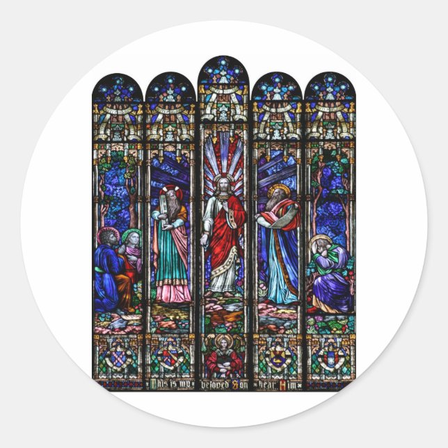 Sticker Rond Transfiguration de Jésus-Christ Art en verre (Devant)