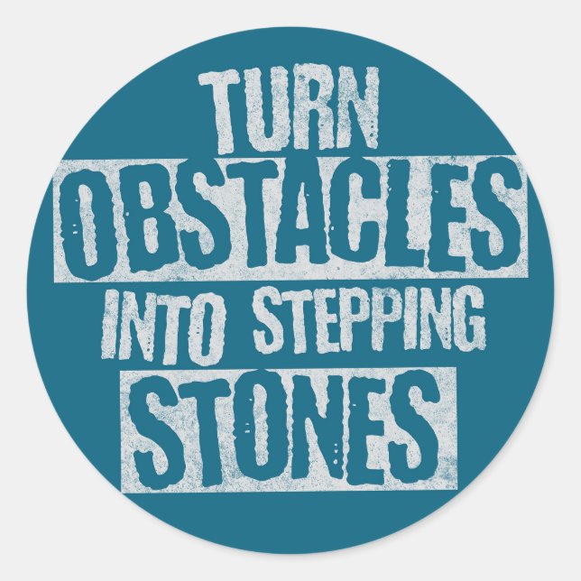 Sticker Rond Transformer les obstacles en pierres de pas (Devant)