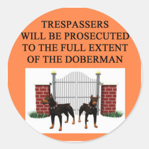 Sticker Rond transgresseur de dobermann