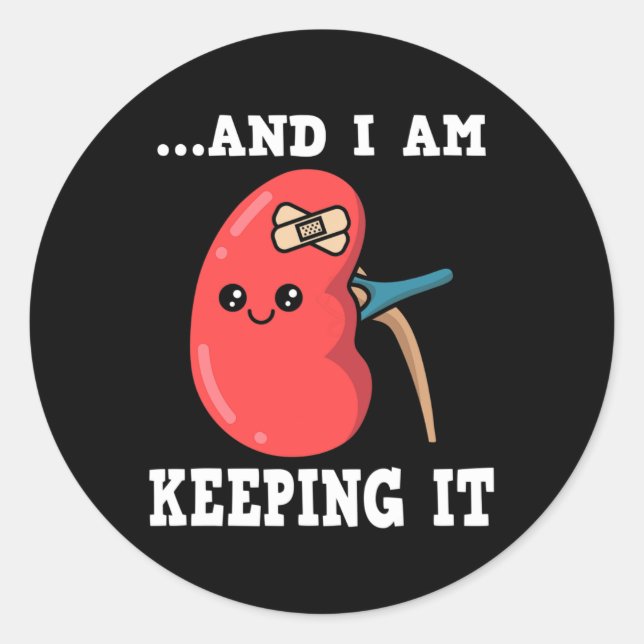Sticker Rond Transplanter Rein Donateur Maladie rénale 3 (Devant)