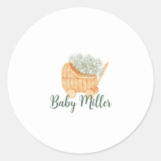 Sticker Rond Transport bébé en osier