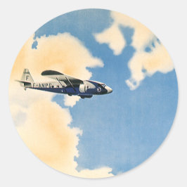 Sticker Rond Transport vintage, avion Albatross