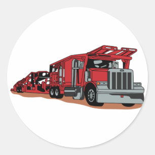 Sticker Rond Transporteur de voiture