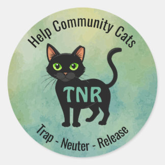 Sticker Rond Trap Neuter Release Community Cats Design