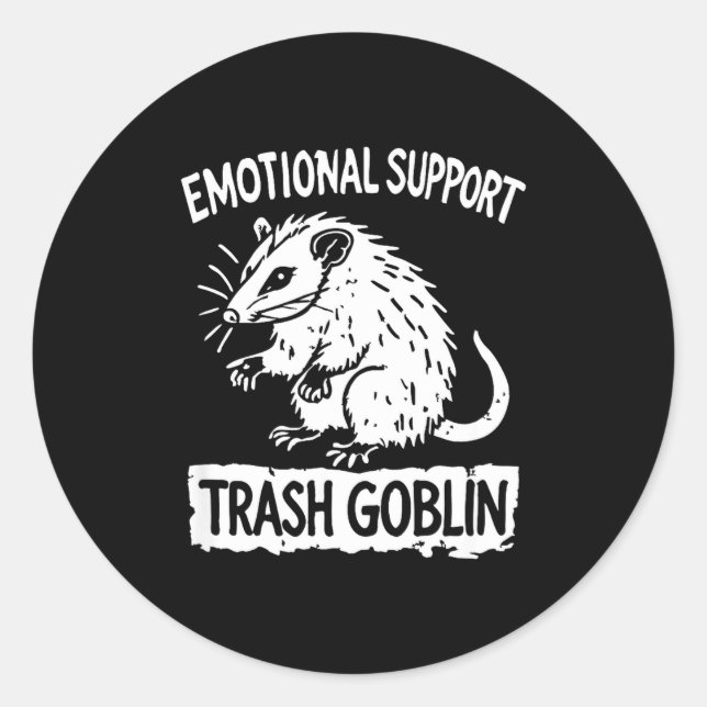Sticker Rond Trash Goblin Ssum Emotional Suprt Funny Meme  (Devant)