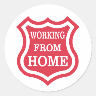 Sticker Rond Travail à domicile