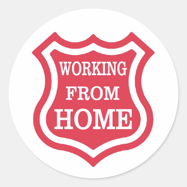 Sticker Rond Travail à domicile (Devant)