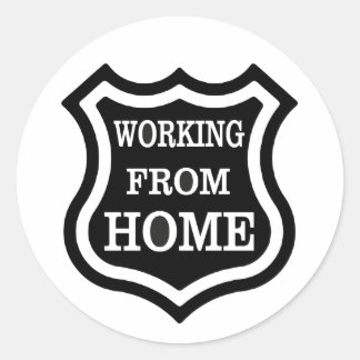 Sticker Rond Travail à domicile