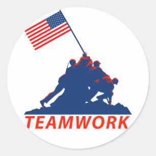 Sticker Rond Travail d'équipe