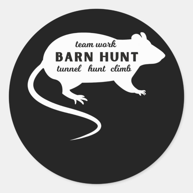 Sticker Rond Travail d'équipe de chasse à la grange (Devant)