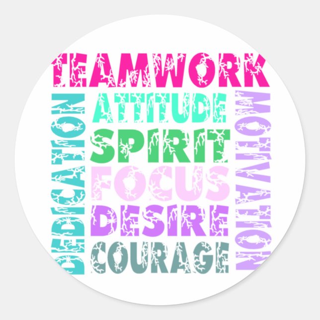 Sticker Rond Travail d'équipe VolleyChick (Devant)