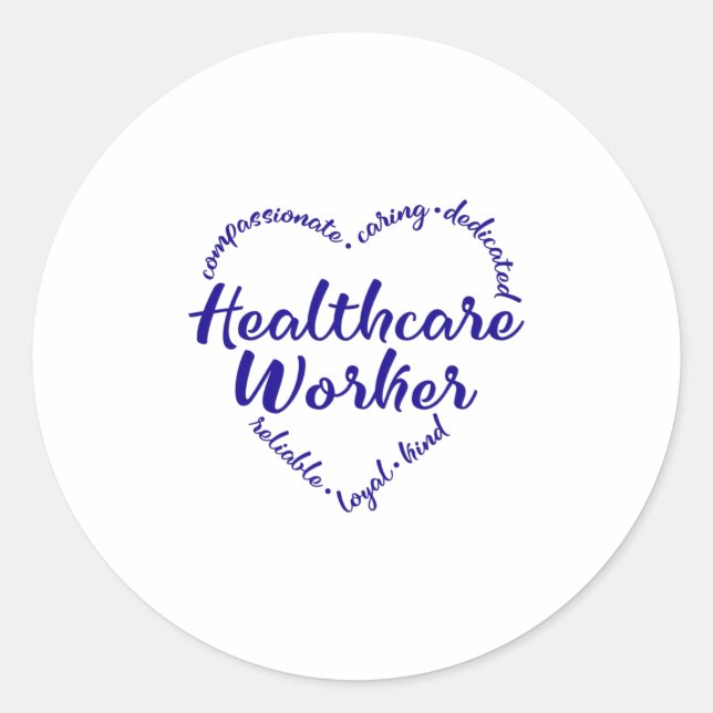 Sticker Rond Travailleur de la santé, travailleur de la santé (Devant)
