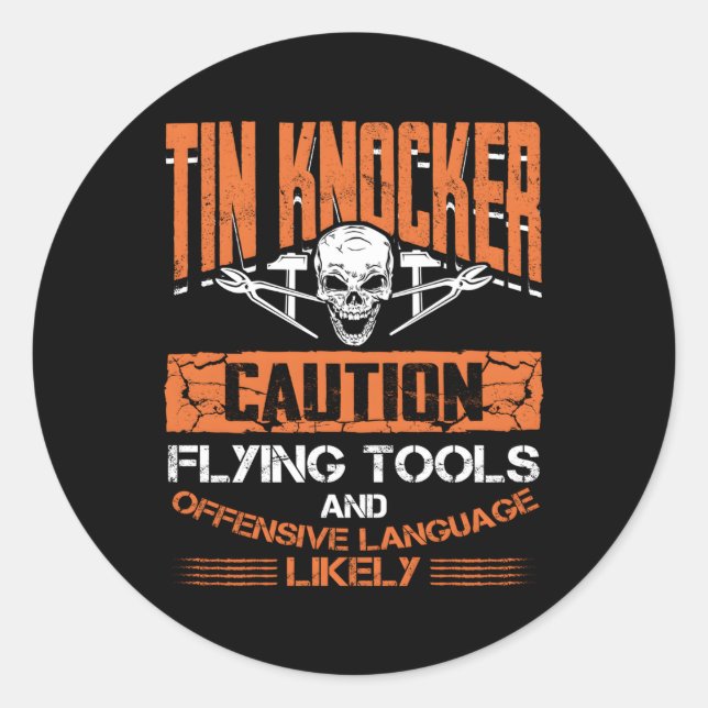 Sticker Rond Travailleur En Métal De Feuille Pour Tin Knocker (Devant)