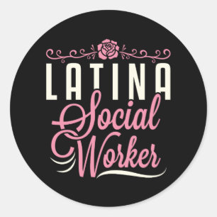 Sticker Rond Travailleur social latina
