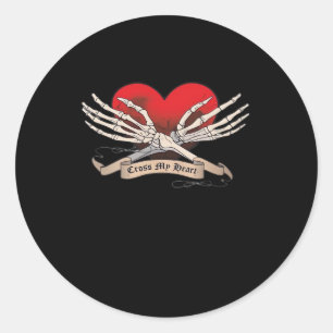Sticker Rond Traverser Mon Coeur (Espoir De Mourir) - Squelette