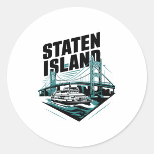 Sticker Rond Traversier de Staten Island New York