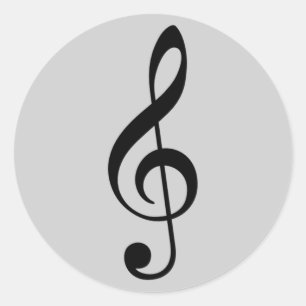 Sticker Rond trebble clef icon