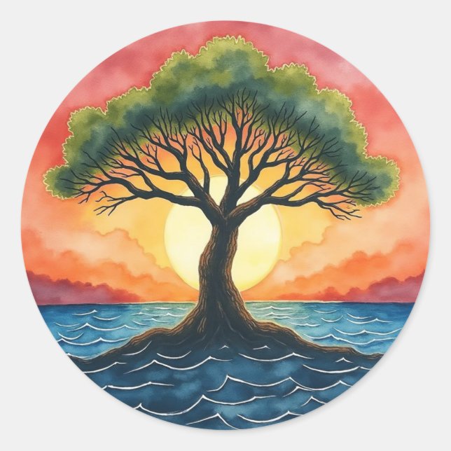 Sticker Rond Tree of Life (Devant)