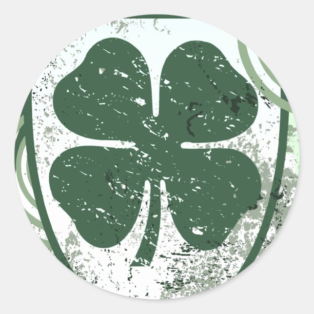Sticker Rond trèfle à quatre feuilles : hi-fi : (Devant)