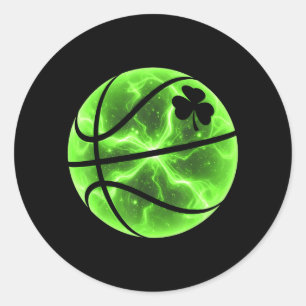 Sticker Rond Trèfle Chanceux Shamrock Basball Saint-Patrick Irl