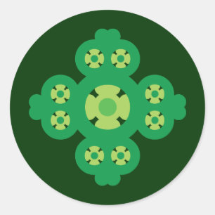 Sticker Rond Trèfle de 4 feuilles