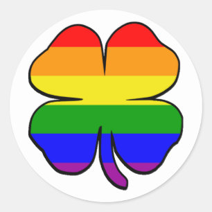 Sticker Rond Trèfle du drapeau arc-en-ciel