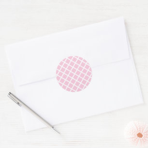 Sticker Rond Trellis Diamant Blanc - Rose Clair