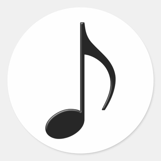 Sticker Rond Tremblement - symbole de musique de huitième note (Devant)