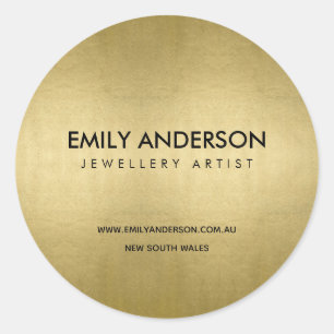 STICKER ROND TRENDEMENT ÉLÉGANT FAUX GOLD FOIL TEXTURE ENTREPRI