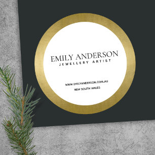 STICKER ROND TRENDEMENT ÉLÉGANT FAUX GOLD FOIL TEXTURE ENTREPRI