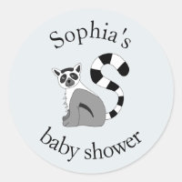 Trendy Neutral Jungle Lemur & Nom Baby shower
