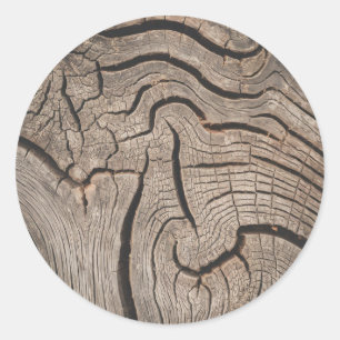 Sticker Rond Trendy Wood Bois Bûches d'Arbre