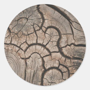 Sticker Rond Trendy Wood Bois Bûches d'Arbre