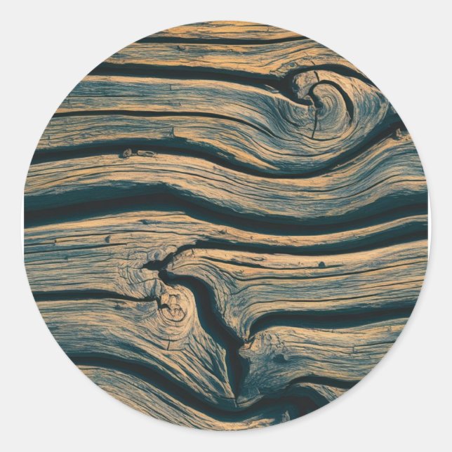 Sticker Rond Trendy Wood Wooden Tree Logs (Devant)