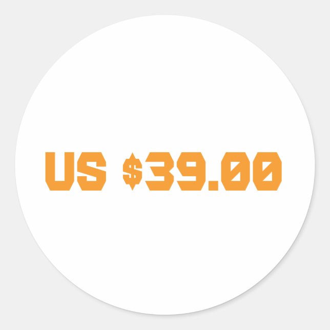 Sticker Rond Trente neuf dollars (Devant)