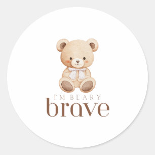 Sticker Rond très courageux enfants atteints de cancer mignons 