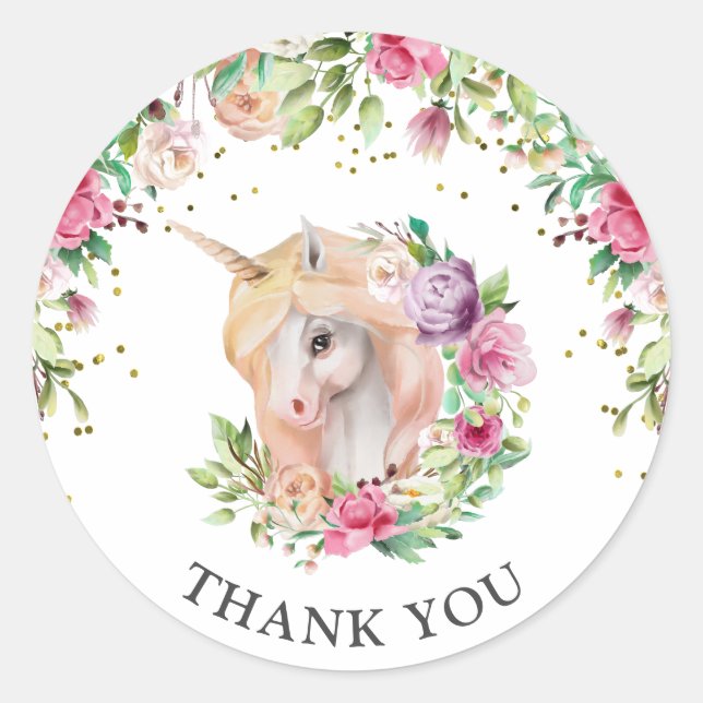 Sticker Rond Très Magique Jour Unicorn (Devant)