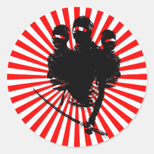 Sticker Rond tres ninjas.