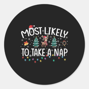 Sticker Rond Très Probable De Faire Une Sieste À Noël