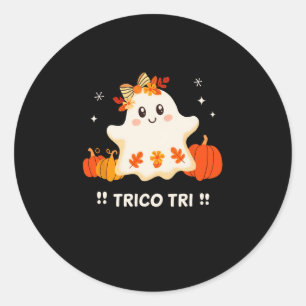 Sticker Rond Tri Cute Halloween Éffrayant Mexicain Fantôme Span