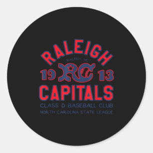 Sticker Rond Tri d'équipe de baseball vintage des Capitals de R