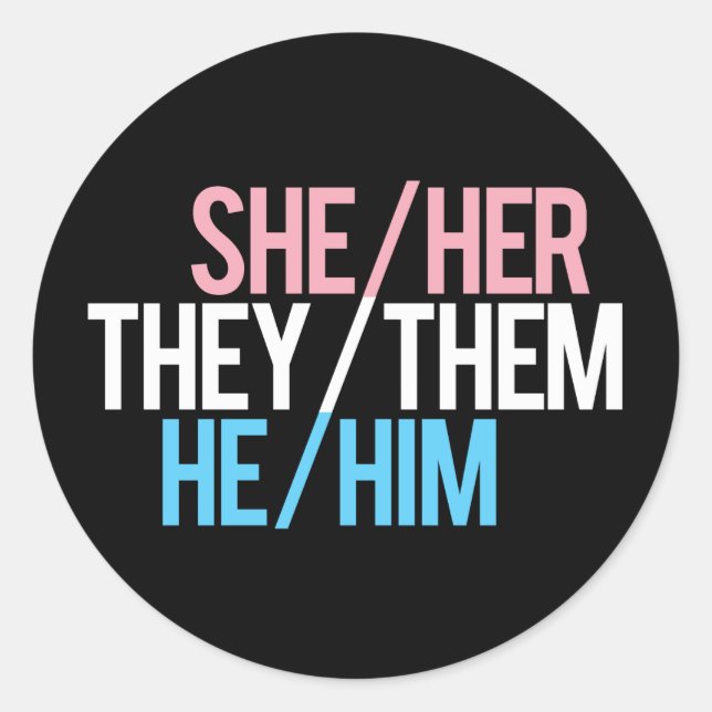 Sticker Rond Triade Pronoun, Tour (Devant)